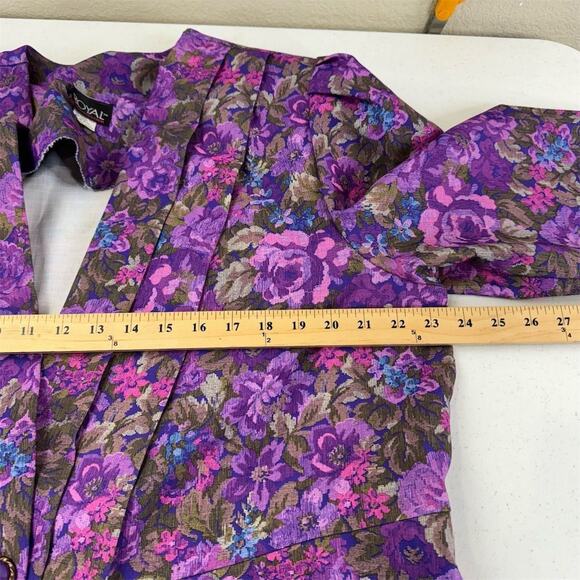 Royal Design Women's Plus Size 22 Purple Floral Vintage Blazer‎ - Picture 10 of 12